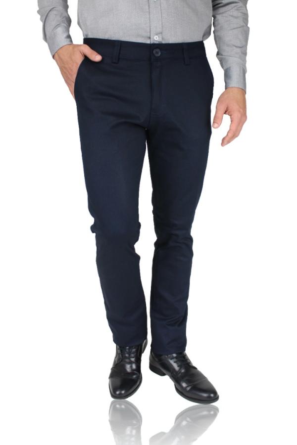 Pantalón Stretch de Vestir Color Azul Marino Slim Fit Para Caballero